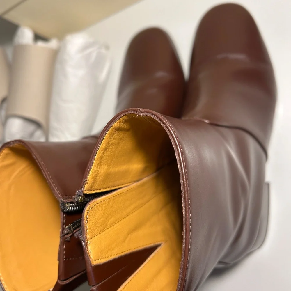 Pre Owned Womens Sezane PAULETTE LOW BOOTS Chocolate size US 7 - Picture 12 of 16